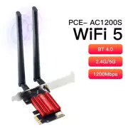 Dual Band Desktop PCIe Wireless Network Adapter AC1200 PCI-E WiFi Bluetooth Card
