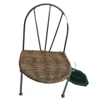 Miniature Wicker Metal Chair Dollhouse Furniture by Cornerstone Creations 5" NEW