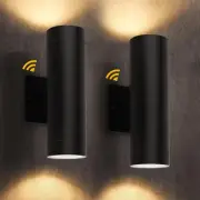 Dusk to Dawn Outdoor Wall Lights, 16W Integrated LED Cylinder Up-Down Sconce,...