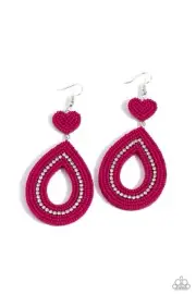 paparazzi earrings new - Now Seed Here - pink