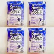 Set of 4 Super Stretch Spider Web stretches to 13 Ft long. 165 sq ft. Halloween