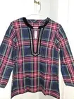 TALBOTS NEW WITH TAG PLAID TOP...SIZE SMALL 100% COTTON