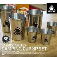 在飛比找蝦皮購物優惠-丹大戶外【KAZMI】不鏽鋼套杯8件組 登山/戶外杯具/鋼杯