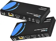 4K HDMI Extender Balun by OREI - HDBaseT UltraHD 4K @ 60Hz 4:4:4 Over Single CAT5e/6/7 Cable with HDR, CEC & IR Control, RS-232 - Up to 400 Ft - Loop Out - Power Over Cable - Audio Out (UHD-EXB400R-K)