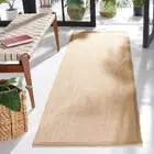SAFAVIEH Natural Fiber Collection Runner Rug - 2'6" x 12' Maize & Linen Borde...