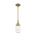 Innovations Dover 1 Light 4.5" Mini Pendant, BB/Clear - 447-1S-BB-G312