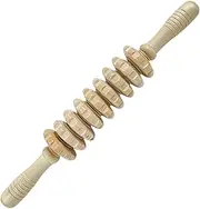 Wood Massage Tools,Nine-Wheeled Wooden Cellulite Massage Stick Roller - Bead Massager Body Relaxing Accessories for Body Shaping, Contouring