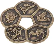 NUSITOU Feng Shui Lucky Coins Chinese Auspicious Coin Novelty Coins Luck Coin Chinese Good Luck Coins for Collectors Chinese-Style Design Coin Chic Craft Coin Chinese Divination Coin Brass