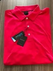 NWT MEN'S DUNNING GOLF POLO, SIZE: L, COLOR: CURRANT (M8)