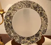 Corelle Plate with gray & pale yellow border, New