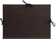Clairefontaine - Ref 38015C - Kraft Art Folder - A3+ Size, 3 Ribbon Ties with 3 Flaps Closure, White Paper Lining, Acid Free - Suitable for Transporting Artwork - Black