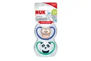 NUK Space Baby Dummy 18-36m, With Extra Ventilation, BPA-Free Silicone, 2 Pack - Assorted
