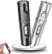 Taclites Mini - The Ultimate Everyday Micro Tool, Taclites Mini Rechargeable LED Magnetic Super Bright Tactical Flashlight with Hat Clip, Waterproof, 3 Brightne (Black+Silver)