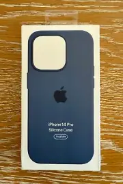 NEW Genuine Apple iPhone 14 PRO (6.1") Silicone Case w/Magsafe - Storm Blue
