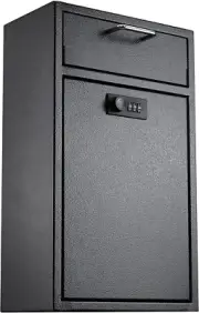 Locking Wall Mailbox Drop Safe for Business - 1.2Mm Heavy Duty Lock Box with Cod