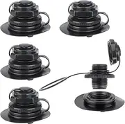 Prmape Pack of 4 Inflatable Boat Air Valve Inflatable Boat Air Valve Inflation Canoe Valve Black Replacement Valve Air Valve Caps for Inflatable Boat, Inflatable Swimming Pool, Lazy Spa