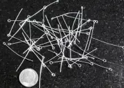 50 1 3/8" Silver plated eye pins 50 rosary dangle earring fringe findings fep015