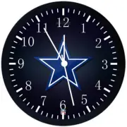 Cowboys Wall Clock Large 12" Black Frame Glass Face Non-Ticking E132
