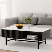 1 Drawer Artiss Coffee Table Storage Shelf Black