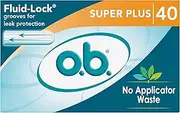o.b. Applicator Free Digital Tampons, Super Plus - 40 Count, saSAXDS