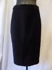 NWT ANN TAYLOR Petite Black Textured Pencil Skirt W/Front Split Womens 8P (352)