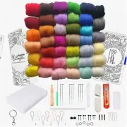 Colorful Creations Needle Felting Kit - 40 Shades of Felting Wool Roving and Too