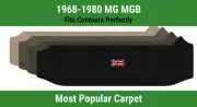 Lloyd Ultimat Small Deck Carpet Mat for 1968-1980 MG MGB w/British Flag Logo (for: MG)
