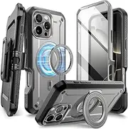 SUPCASE for iPhone 16 Pro Case with Stand (UBPro Mag), [Support MagSafe] [Built-in Screen Protector & Belt Clip] [Military-Grade Protection] Magnetic Phone Case for iPhone 16 Pro 6.3'' 2024, 24TiGray