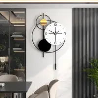 在飛比找蝦皮商城精選優惠-現代極簡鐵藝掛鐘網紅簡約家用掛鐘創意質感玄關餐客廳鐘錶ins