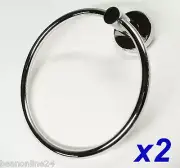 2 Pack x Chrome Towel Rings / Hangers / Hooks