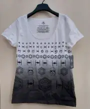 Disney Woman's Star Wars Storm Trooper T Shirt Size M, White, gray and black