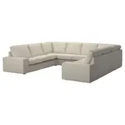 KIVIK u-shaped sofa, 6 seat, Gunnared beige