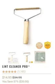 NWT Pet Hair Lint Remover Carpet Brush w/ Wooden Handle
