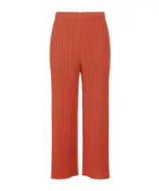 Pleats Please Issey Miyake Pleated Straight Leg Pants 3 Brown