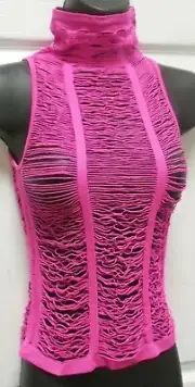 Body Wrappers Mock Neck Pullover Top Hot Pink Ladies XL , 7774