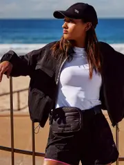 Women's Black Zip Up Jacket. Running Bare Neotrek Windbreaker