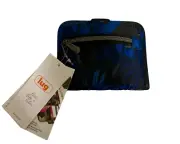 LUG Wallet Dark Blue Floral Double Zip-Around RFID New with Tags