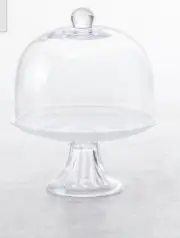 Pottery Barn 4th July Jupiter Cake glass Clear stand and globe