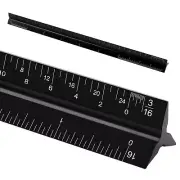 12 Inch Architectural Aluminum Scale Triangular Ruler for Engineering Artists