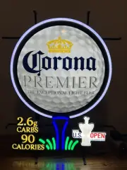 CORONA PREMIER BEER LED BAR SIGN MAN CAVE GARAGE DECOR US OPEN GOLF LIGHTED SIGN