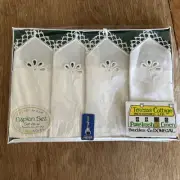 NEW Vintage Donegal Daisy Linens Handmade Pure Irish Linen Napkins Boxed Set 4