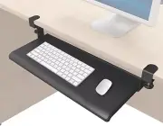 Space-Saving 20 Inch Under Desk Keyboard Tray - Easy Installation & No Damage