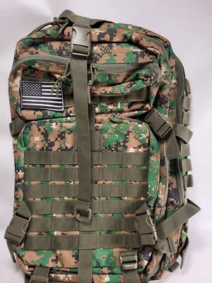 45L Tactical Backpack Camping Bag Waterproof Rucksacks Large Capacity Camo