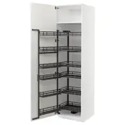 METOD high cabinet with pull-out larder, white/Vallstena white, 60x60x220 cm