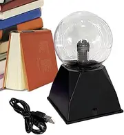 Plasma Ball Lamp - Portable Plasma Globe Light, Electricity Ball Touch | USB Rechargeable Large Plasma Ball, Multifunctional Touch & Sound Activated Electrostatic Ball for Home, Schools