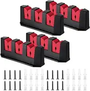 3 Rod Rod Holder Wall Mount Rod Rack Horizontal Rod Holder for Wall Garage Boat Accessories 4pcs Red