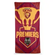Brisbane Lions AFL 2024 Premiers Team Logo Beach Towel P2!