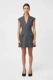 Seidler Wool Mini Dress in Dark Charcoal - CAMILLA AND MARC® C&M