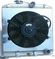 3 ROW 28MM IN/OUT PIPE,Compatible With Civic EK EG D15 D16 ALLOY RADIATOR+FAN SHROUD 92-00