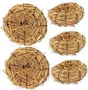 CLISPEED 5pcs Decorative Bird Nest Craft Natural Grass Bird Cage Nest for Cockatiel Rustic Home Garden Decor Safe Lightweight Material for Crafts and Party Favors